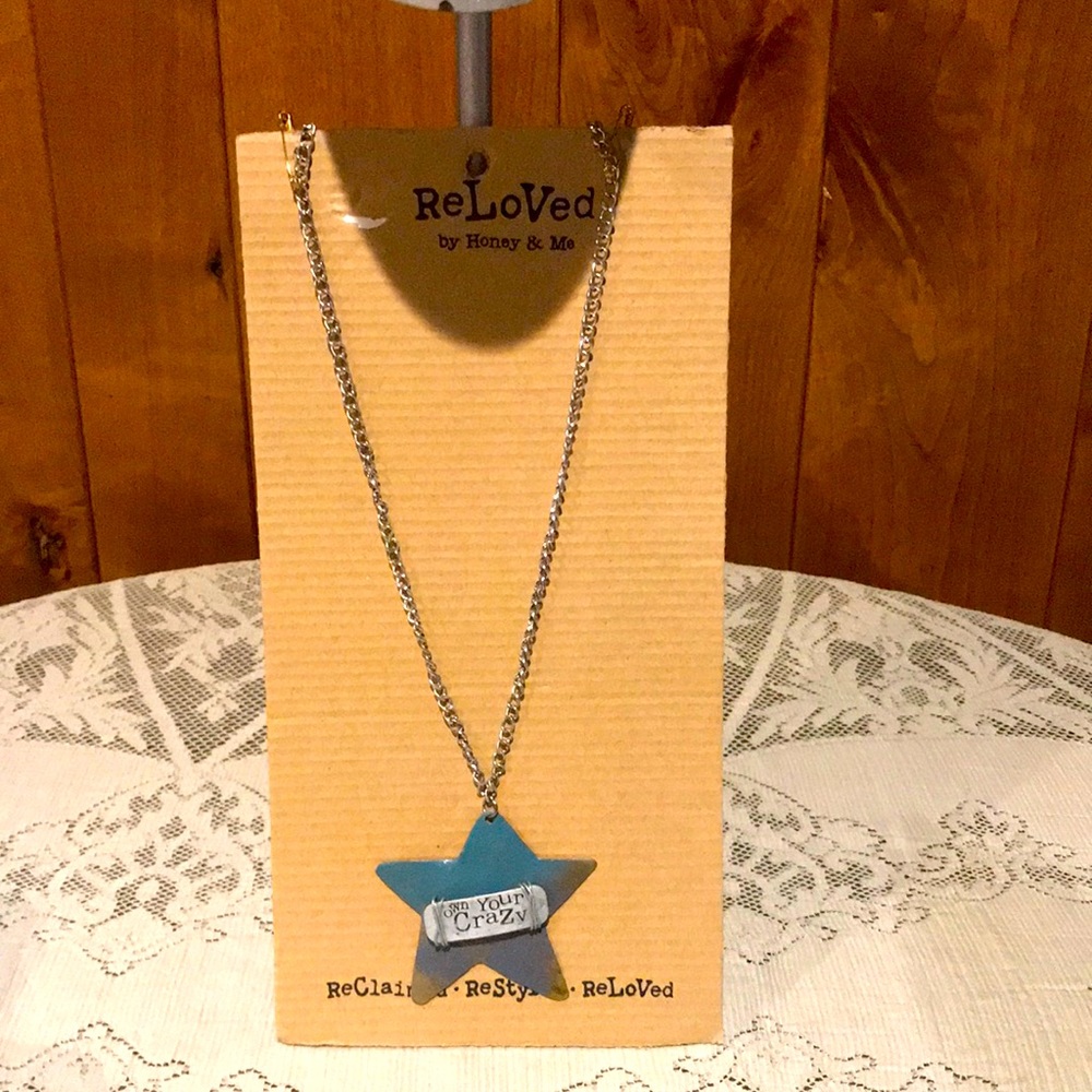 NWT Reclaimed “Own Your Crazy” Star Metal Necklace